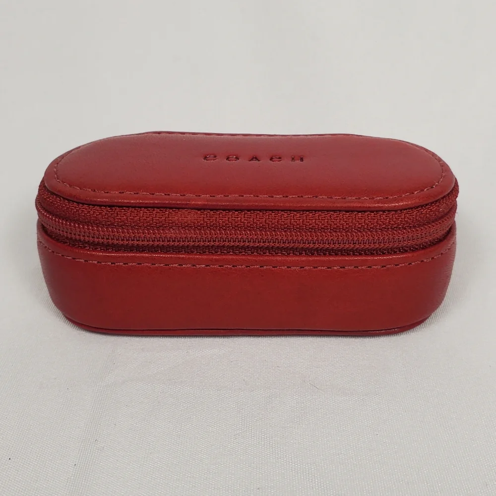 Coach Red Lipstick Holder Case With Mirror Vtg - Picture 5 of 9
